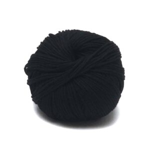 Pelote de laine mérinos noire - Au Fil de l'Herbe
