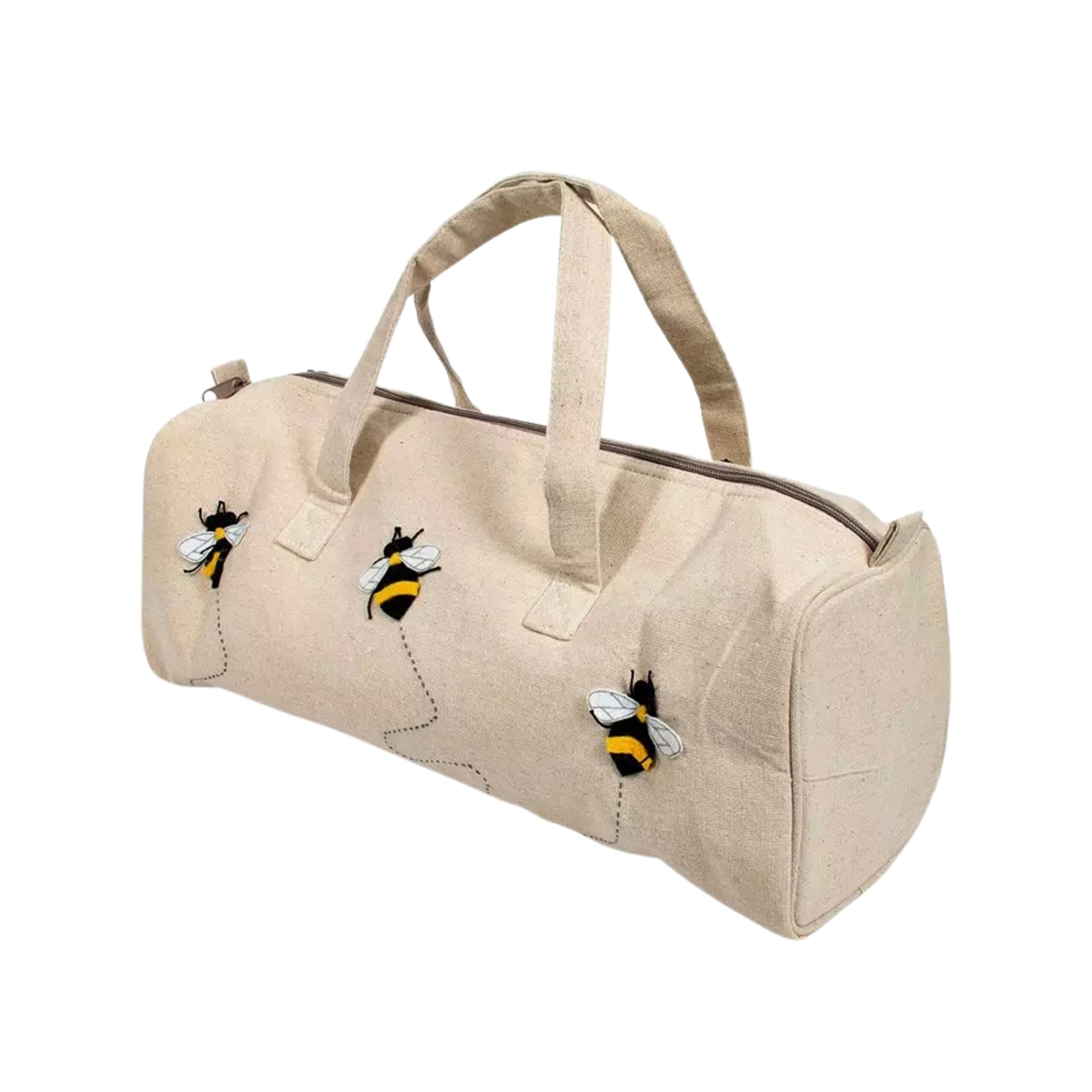 Petit Panier De Rangement Tissé En Lin Avec Motif Abeille - Boîte à Couture Ou Cosmétiques, 12x19.5x9.5 Cm